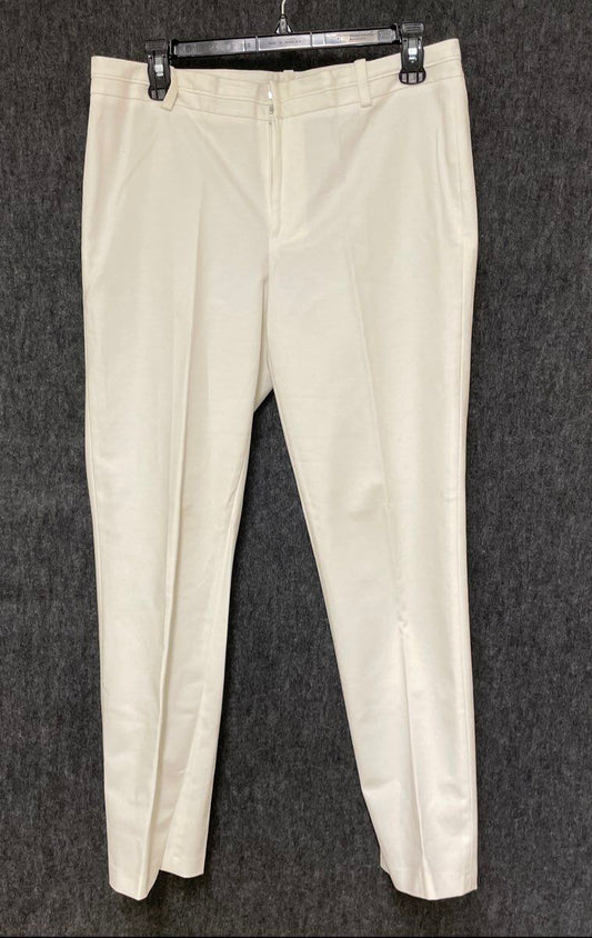 Calvin Klein Women's White Cotton Blend Stretch Ankle-Length Pants Sz 8