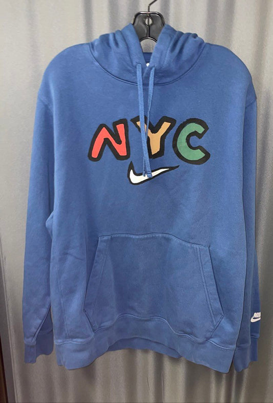 Nike Men's Navy Blue NYC Swoosh Graphic Pullover Hoodie Sweatshirt Sz XL