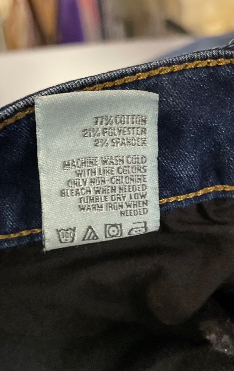 American Rag Women's Dark Blue Jeans Dark Wash Stretch Whiskering Size 5