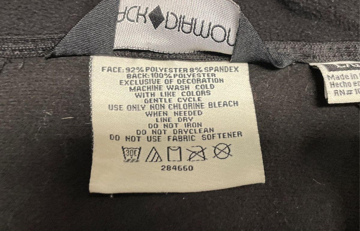 Black Diamond Women's Softshell Jacket Black Full Zip Fleece Lined Outdoor Sz L