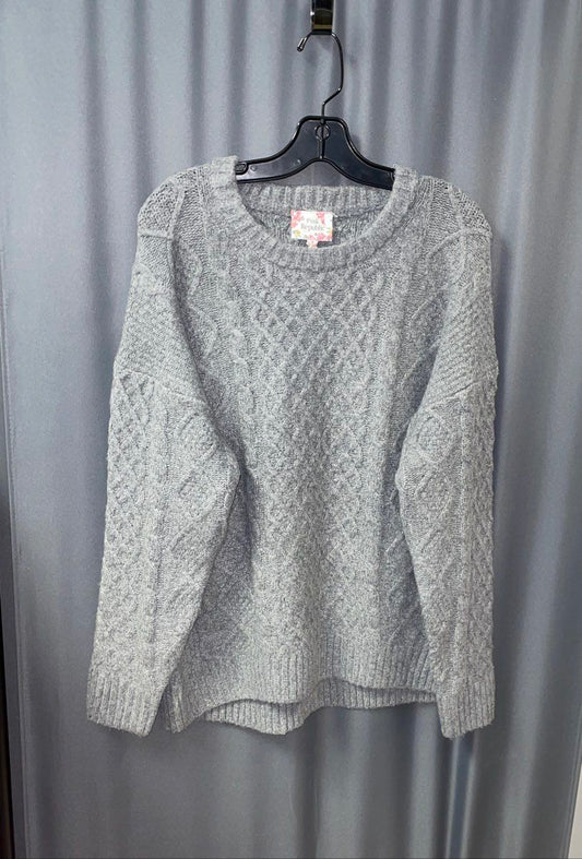 Pink Republic Women's Sweater Gray Cable Knit Pullover NWT Size M