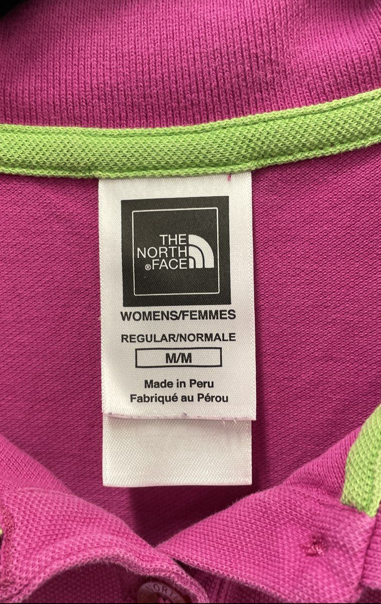 The North Face Women's Pink Pima Cotton Stretch Short Sleeve Polo Shirt Sz M