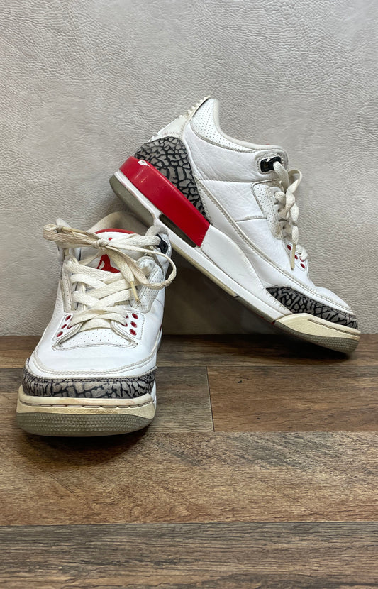 Nike Air Jordan 3 Retro Katrina White Fire Red Cement Grey Size 7.5