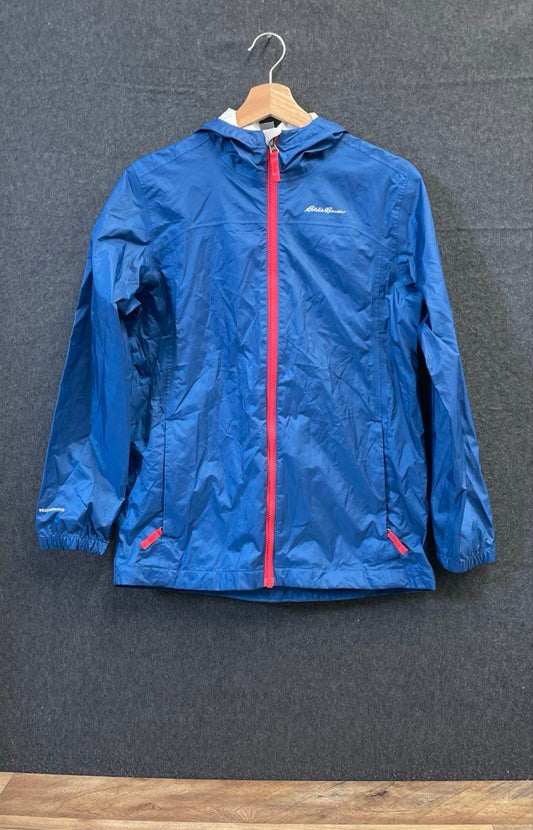Eddie Bauer Kids Blue WeatherEdge Lightweight Hooded Zip Up Jacket Sz L 12