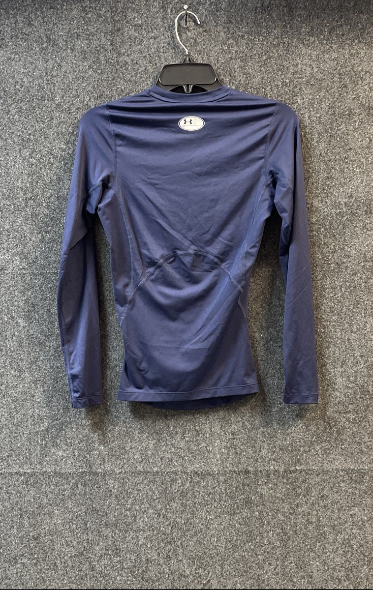 Under Armour Men's Compression Shirt Navy Blue HeatGear Long Sleeve Sz S