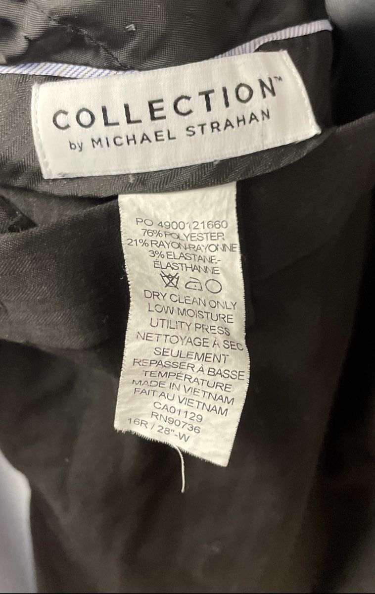 Collection Michael Strahan Boys Black Dress Slacks Flat Front Sz 16R 28W