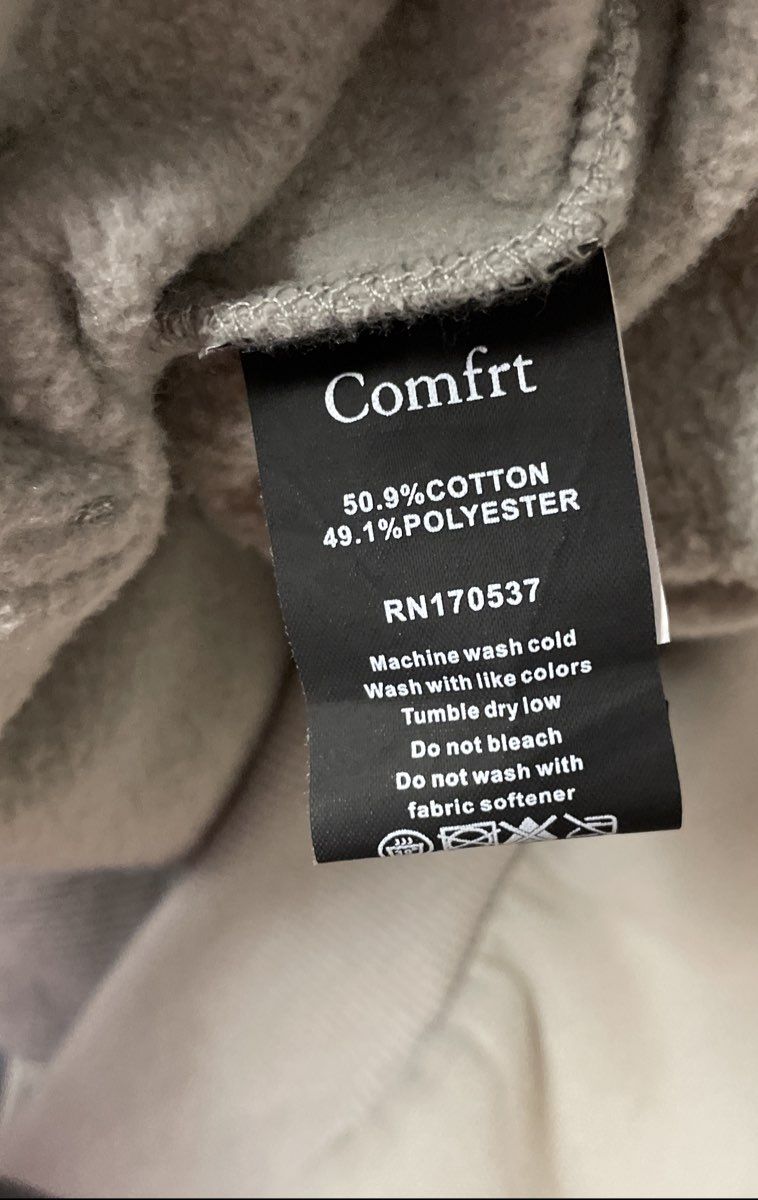 Comfrt Men's Gray Minimalist Heavyweight Oversized Pullover Hoodie Sz M