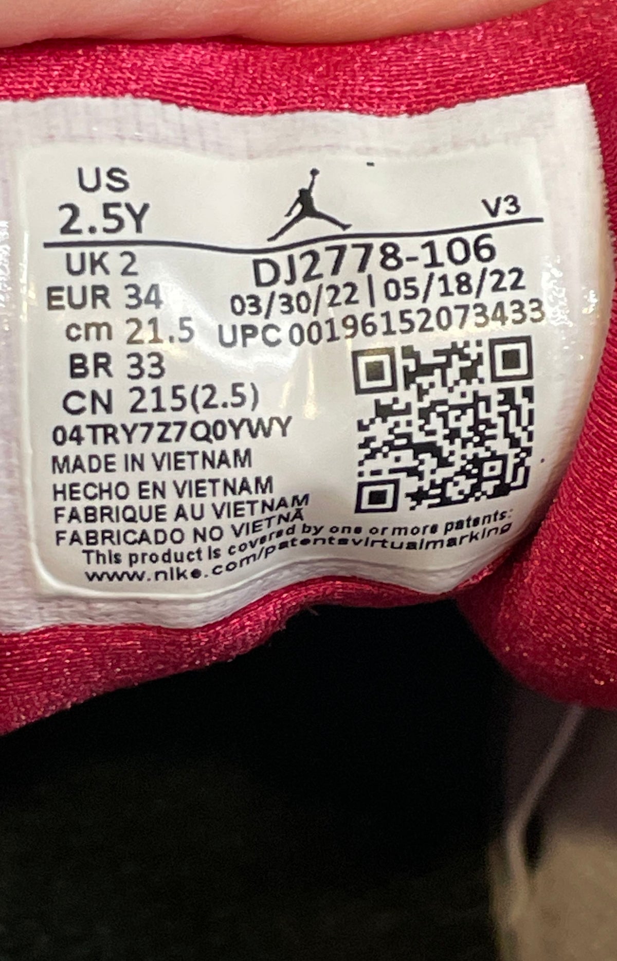 Nike Air Jordan 7 Retro Cardinal White Red Bronze Kids Size 2.5Y