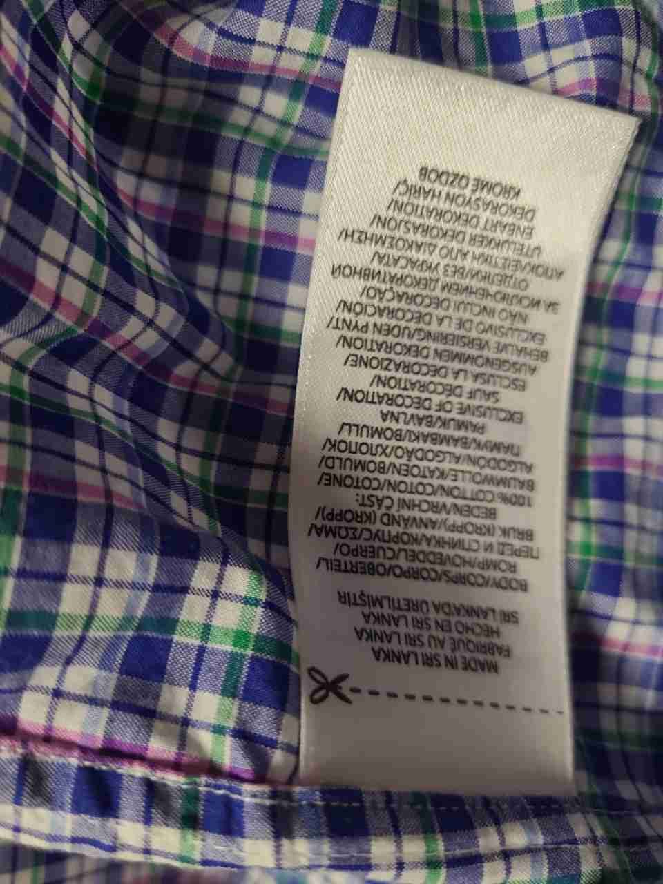 Ralph Lauren Men's Classic Fit Button Down Shirt Blue Green Purple Plaid XL