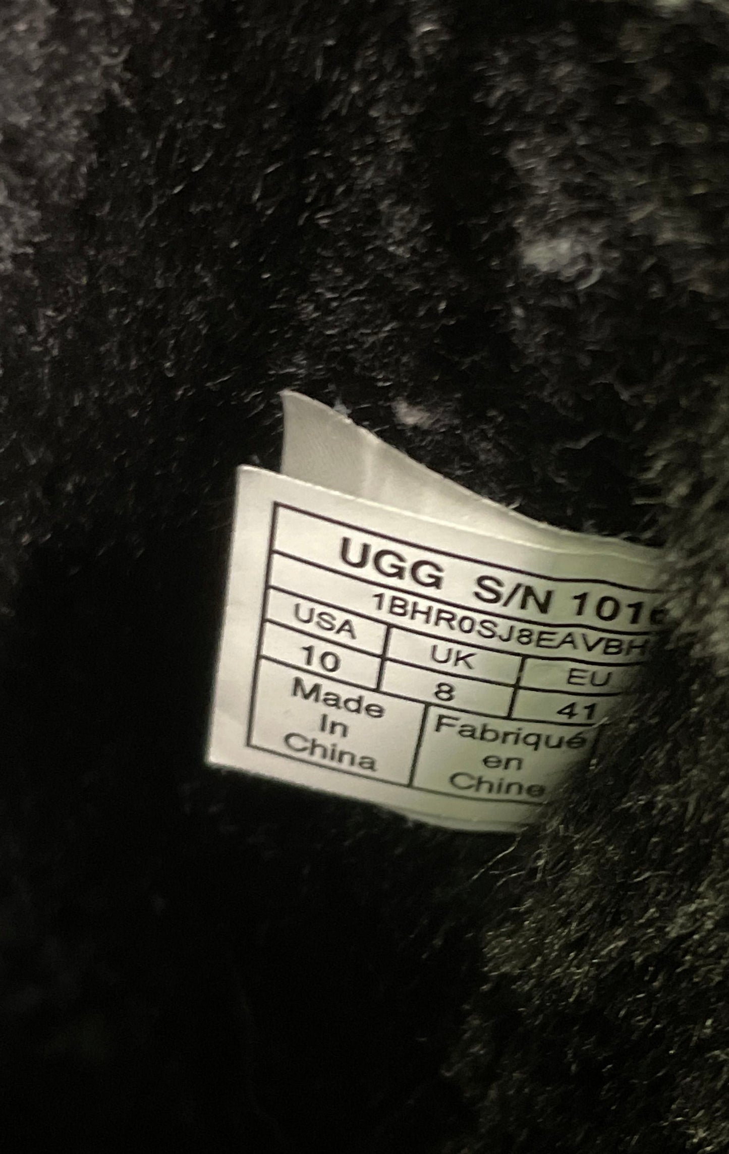 UGG Classic Short II Black Suede Sheepskin Boots Women's Size 10