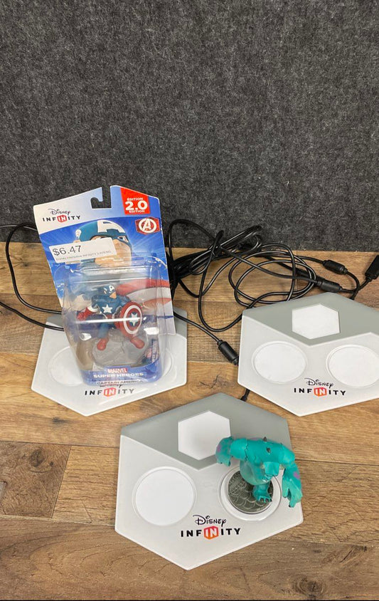 Disney Infinity Lot 3 Base Portals Captain America Sealed Sulley Figures