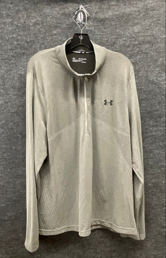 Under Armour Men's Heatgear Fitted 1/4 Zip Pullover Gray Space Dye Sz XXL