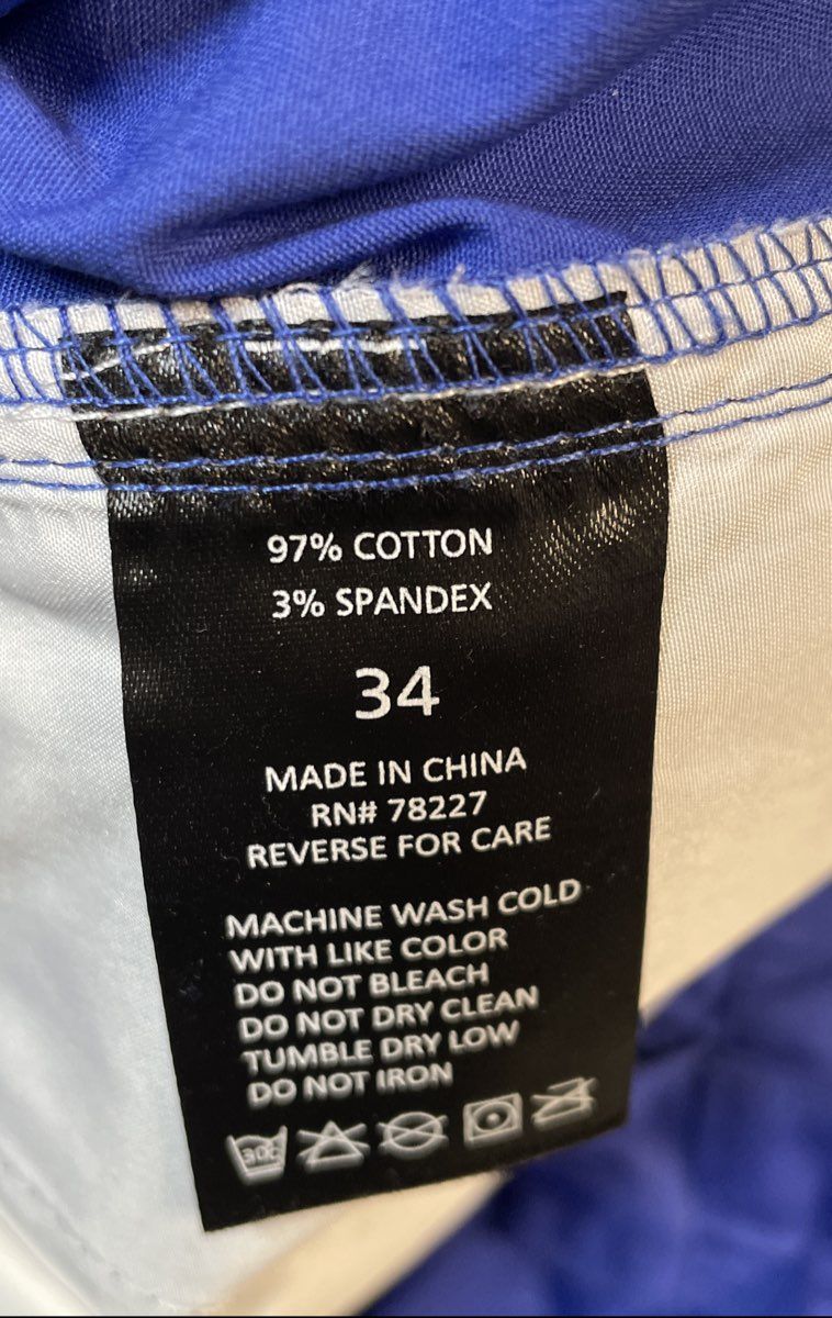 Blu Rock Men's Blue Cargo Shorts Stretch Cotton Sz 34 NWT