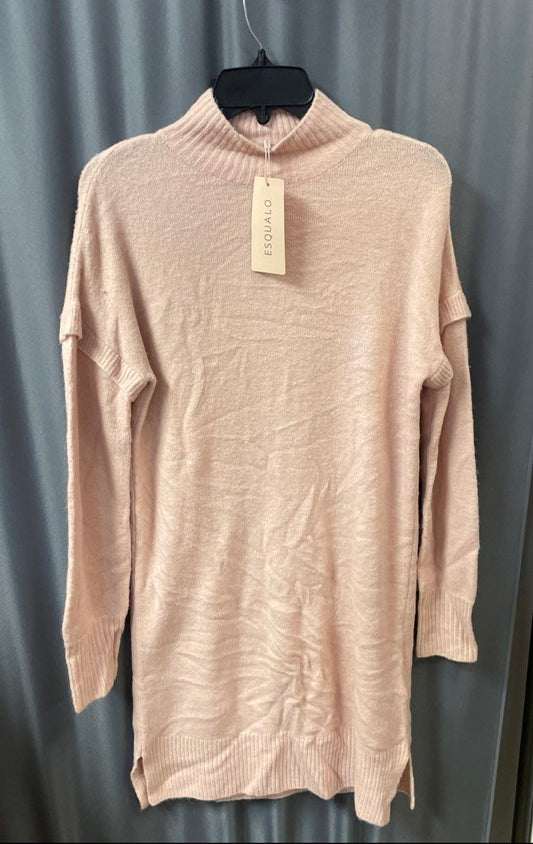 Esqualo Women's Rose Jumper Sweater Dress Mock Neck Ribbed NWT Sz XS