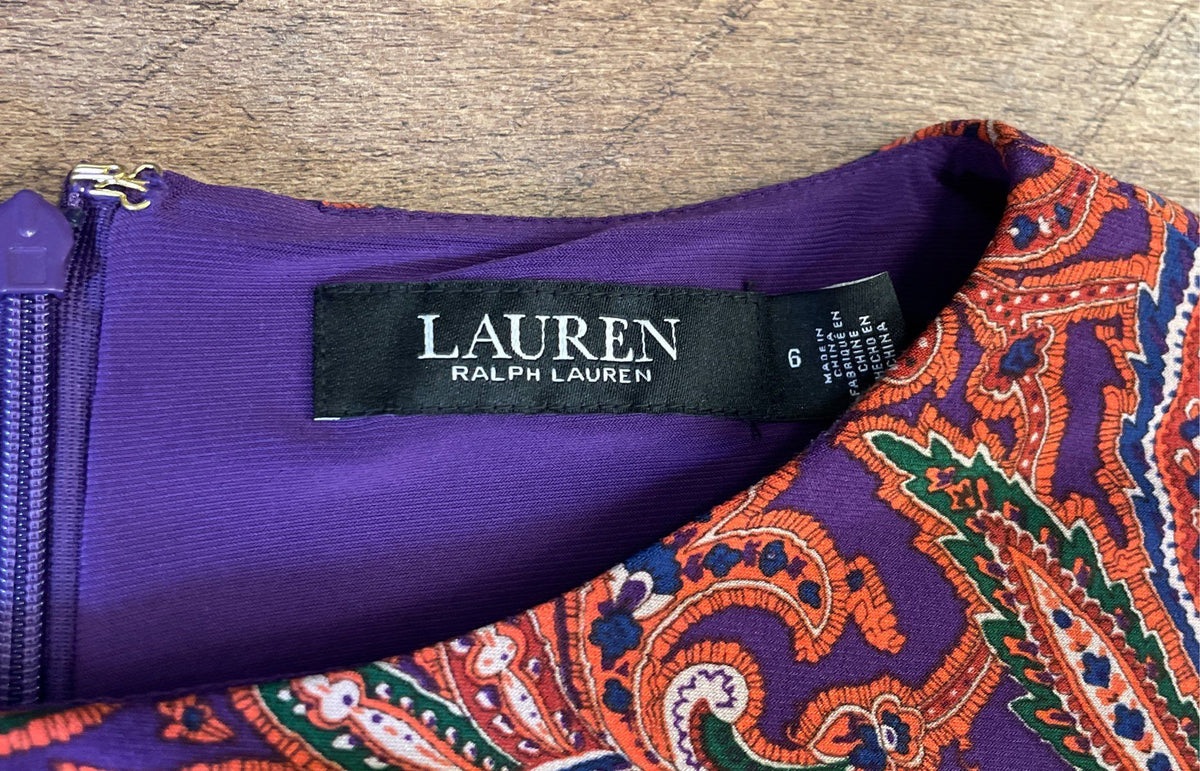 Lauren Ralph Lauren Women's Paisley Twist Front Sleeveless Maxi Dress Size 6