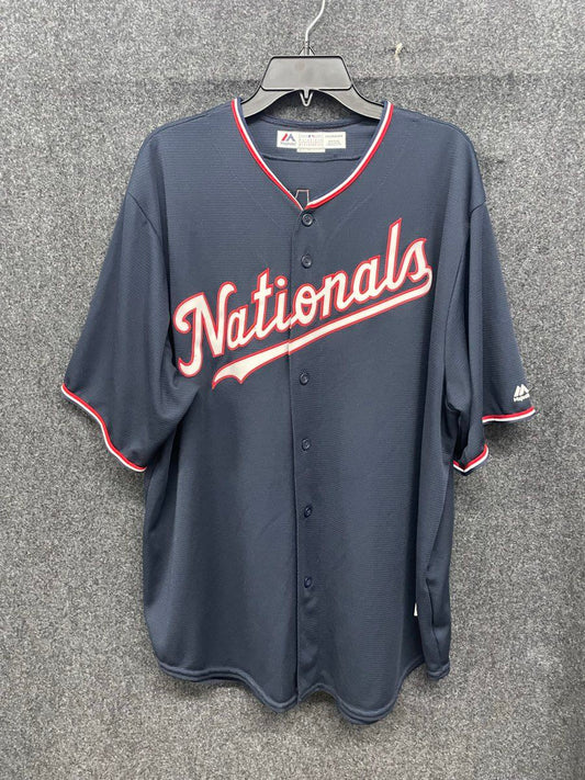 Majestic Men's Washington Nationals Trea Turner #7 Navy Baseball Jersey Sz 2XL