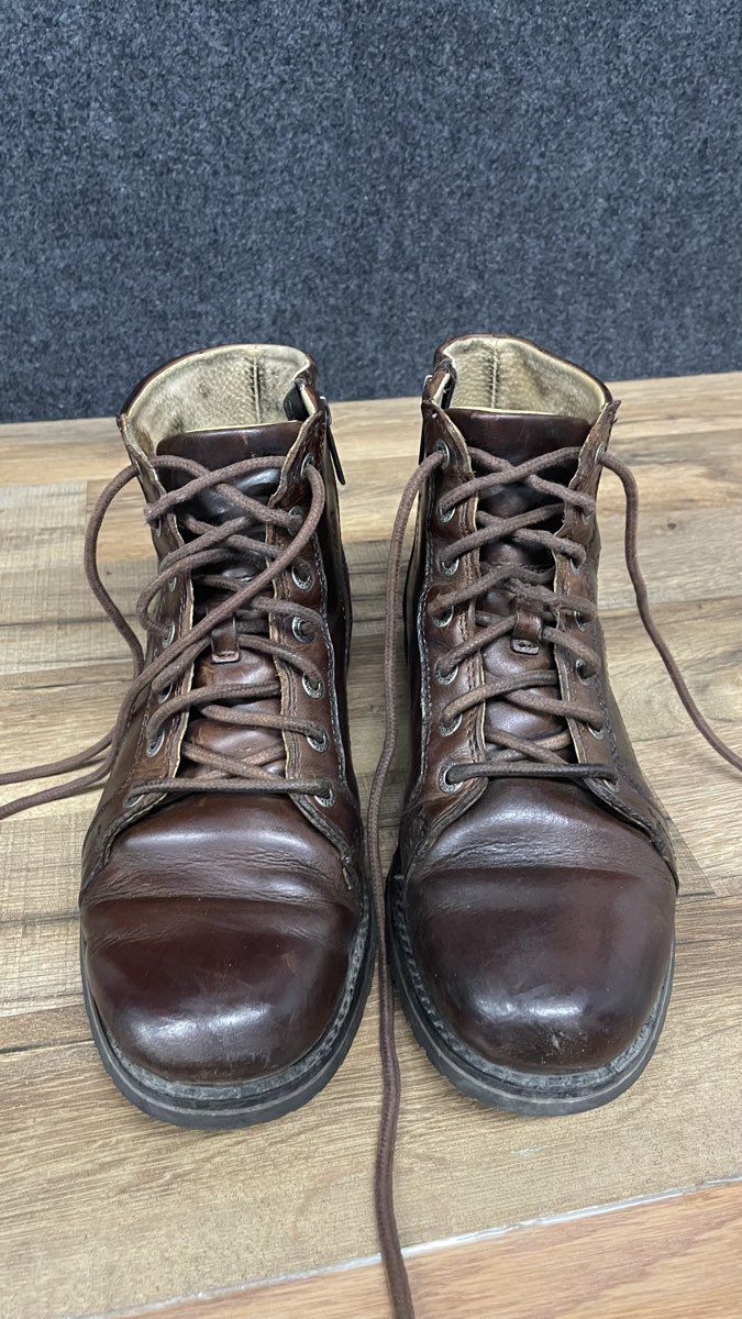 Vintage Harley-Davidson D93688 Brown Leather Side Zip Biker Boots Size 9