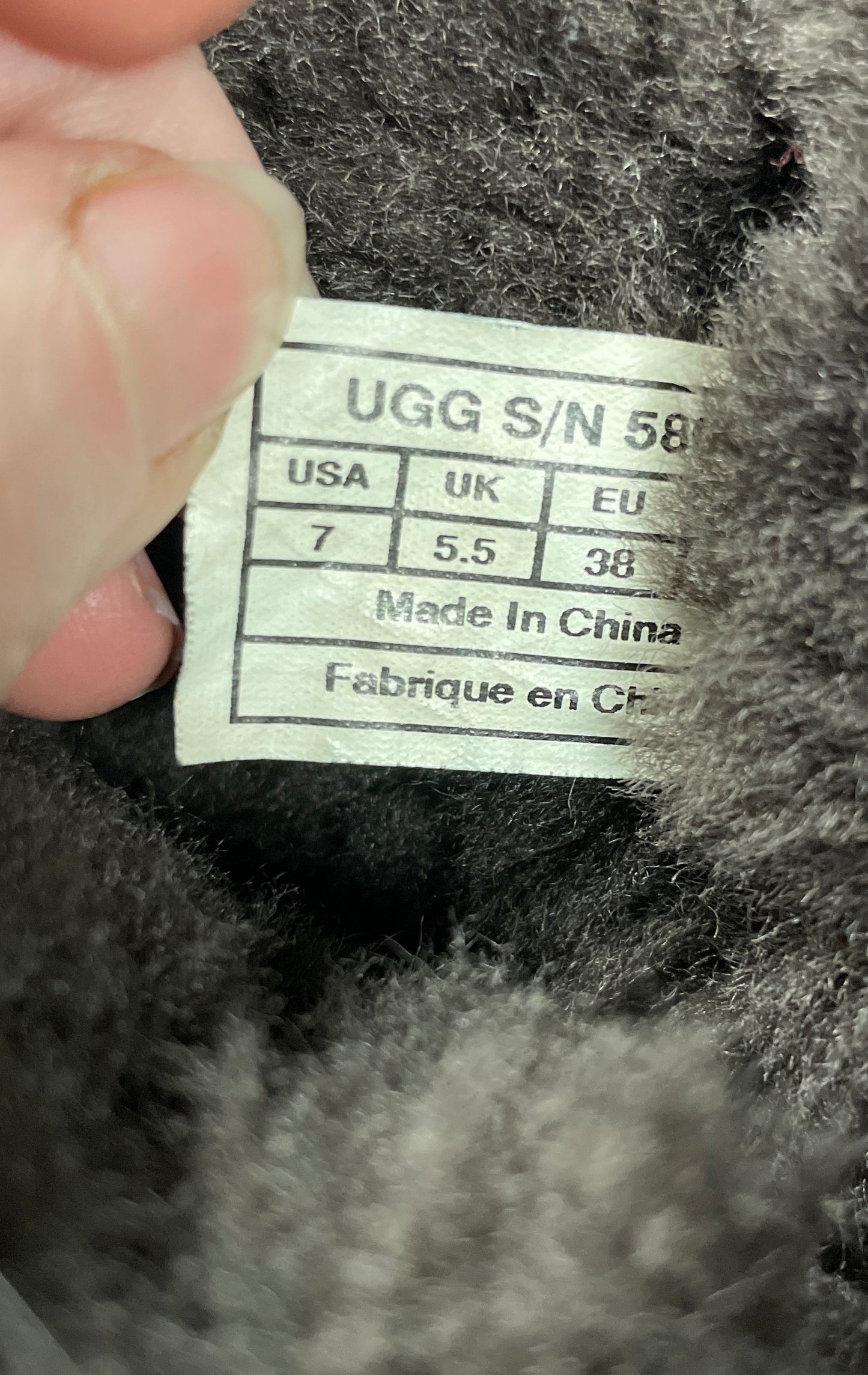 UGG Classic Cuff Mini Fluff Brown Suede Shearling Boots Women's Size 7