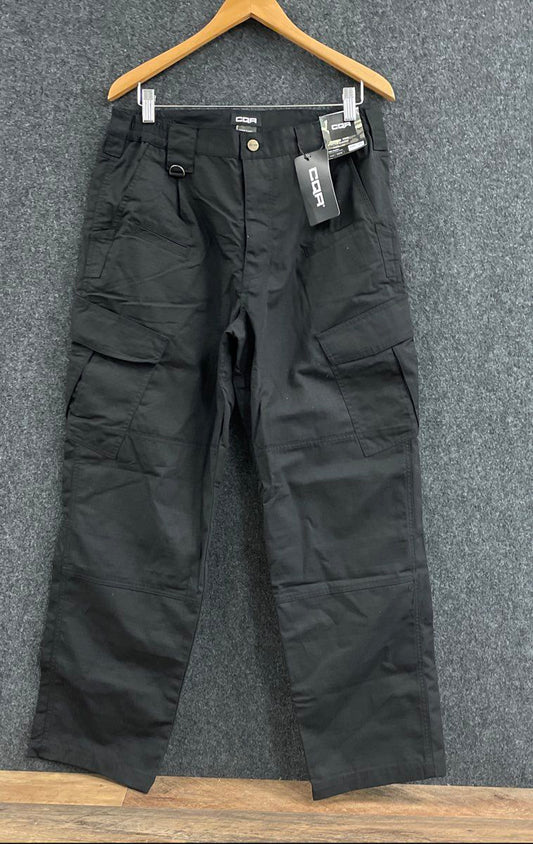 CQR Men's Black Tactical Cargo Pants Ripstop Lightweight Outdoor Work NWT 32x30
