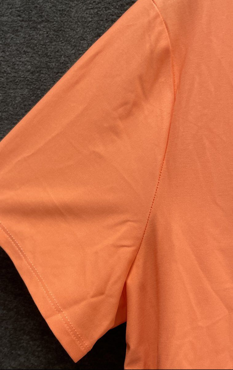 Duluth Trading Co Women's Peach V-Neck Stretch T-Shirt Short Sleeve Sz L New