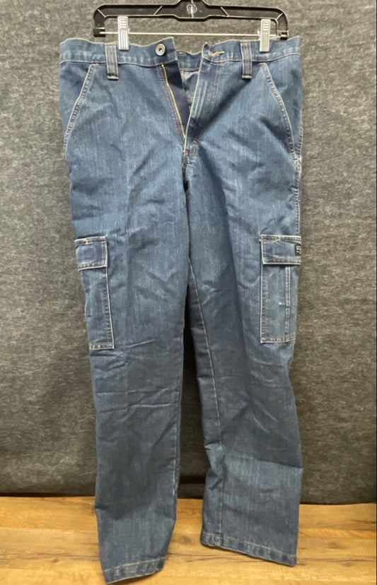Wrangler Men's Blue Denim Cargo Jeans NWT Size 30x32