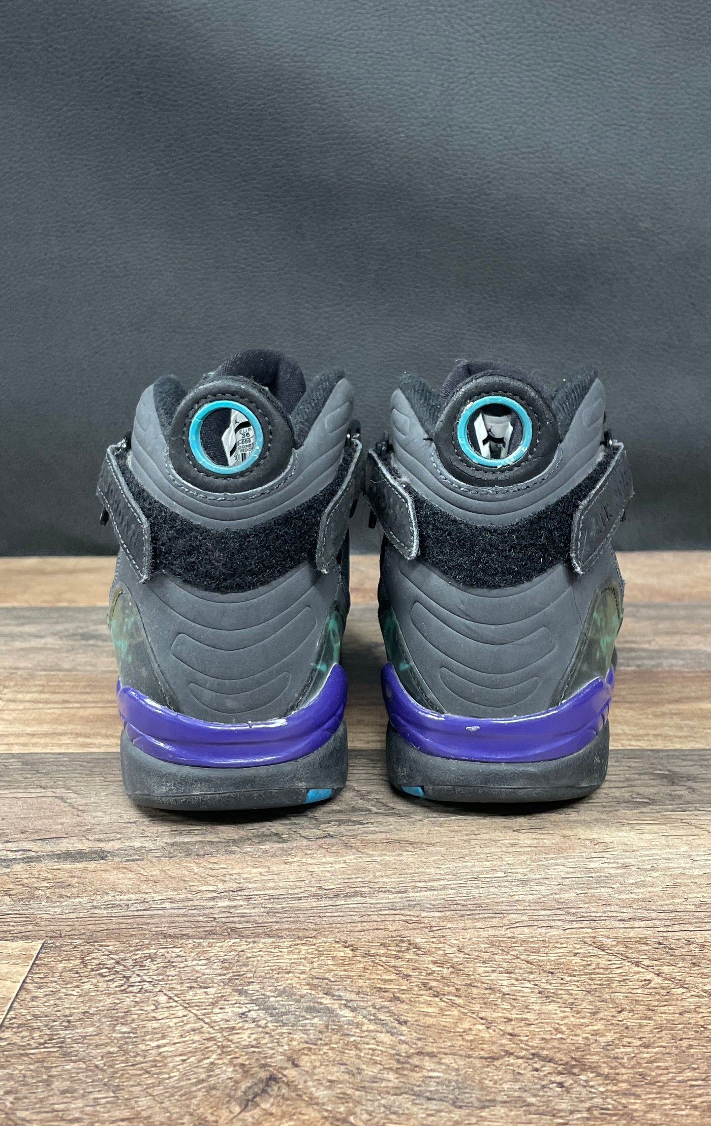 Youth Nike Air Jordan 8 GS 'Aqua/Black/Purple' Sneakers Size 4Y