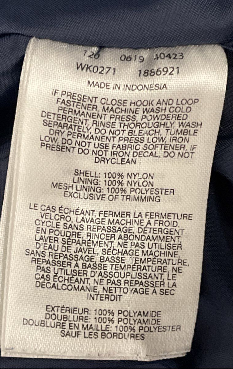 Columbia Women's Navy Blue White Full Zip Hooded Windbreaker Rain Jacket Sz XL