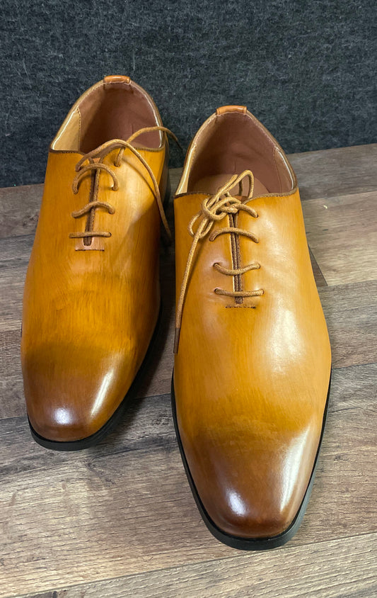 Jonsen Milan Tan Leather Plain Toe Oxford Men's Dress Shoes Size 14