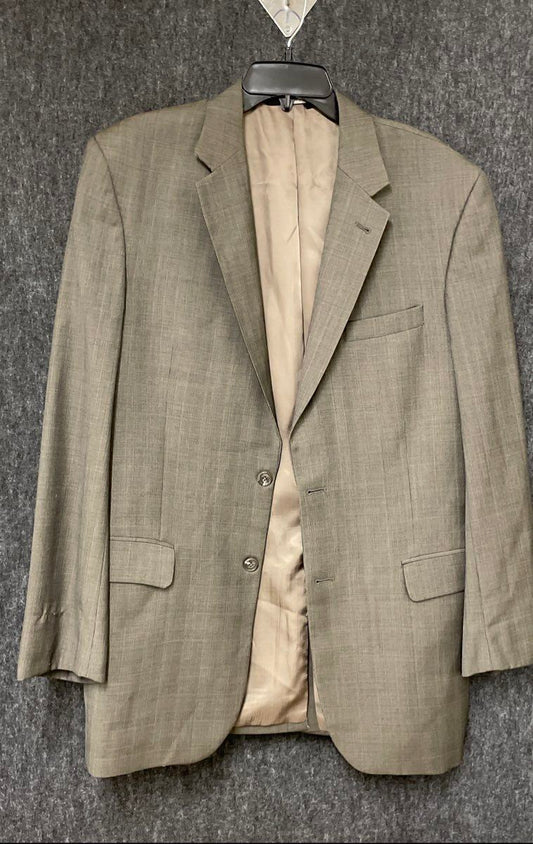 Jos. A. Bank Men's Taupe Brown Glen Plaid Signature Collection Blazer Size 40L