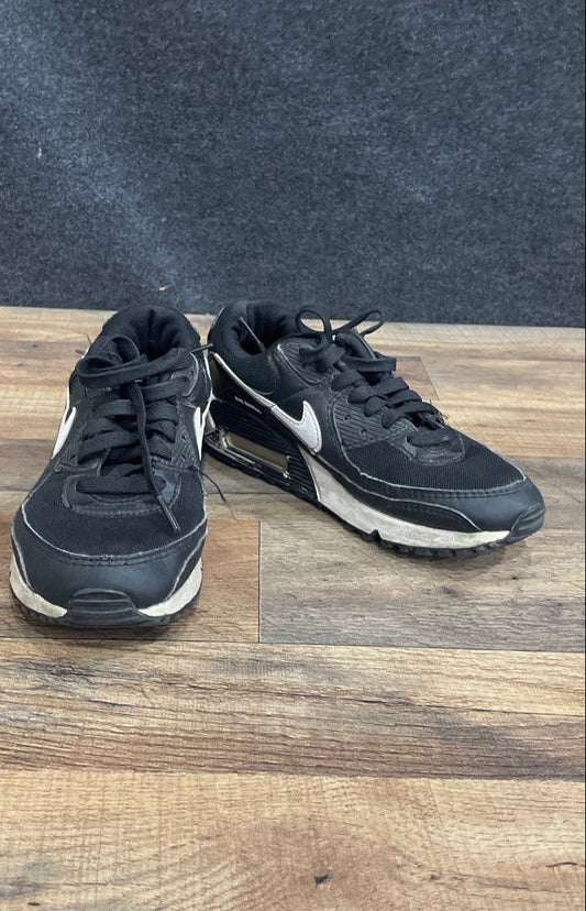 Nike Air Max 90 LTR GS Black White Leather Running Sneakers Size 6.5Y