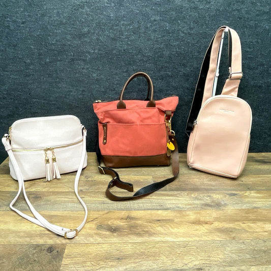 Crumpled Travelon Handbag Purse Crossbody Tote Sling Bag Lot of 3