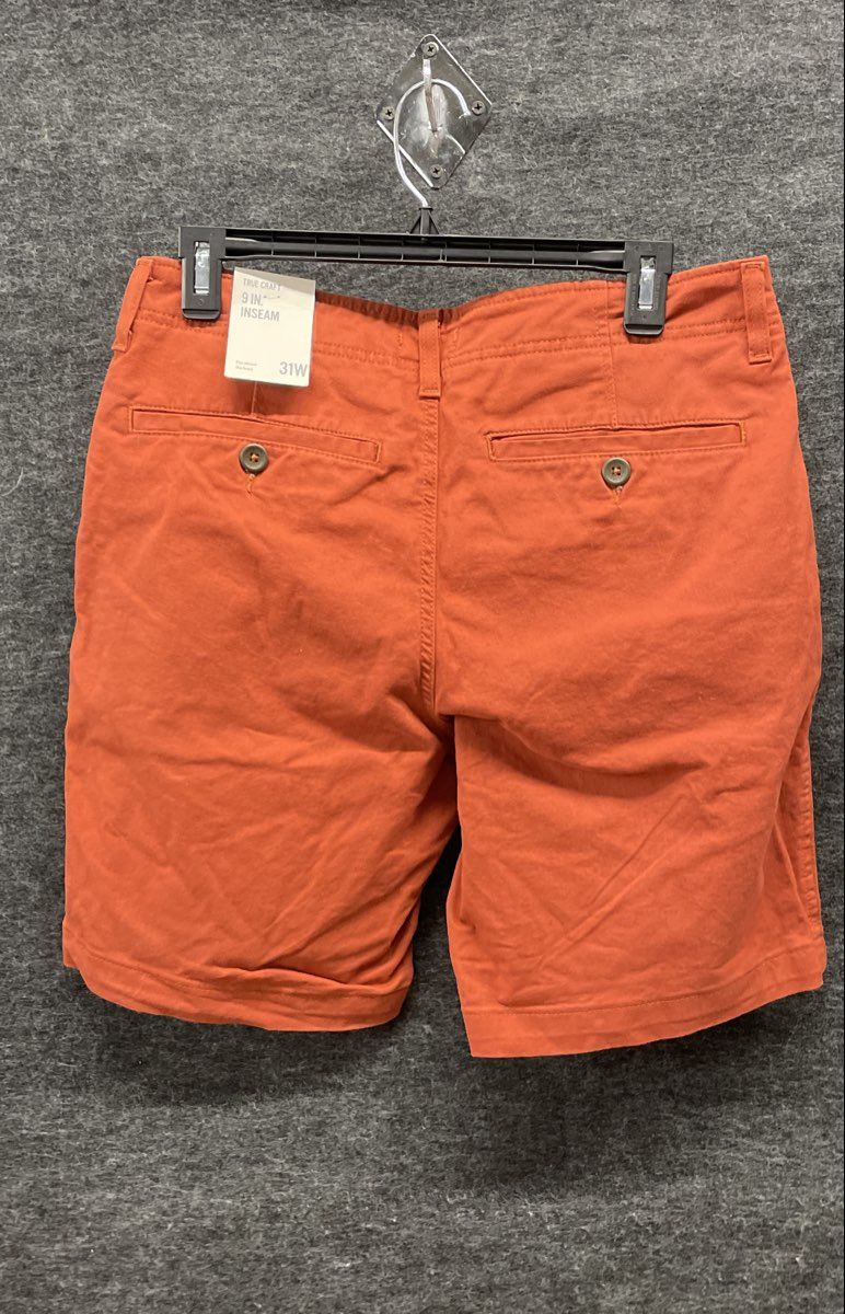 True Craft Men's Rust Red Chino Shorts 9" Inseam NWT Sz 31W
