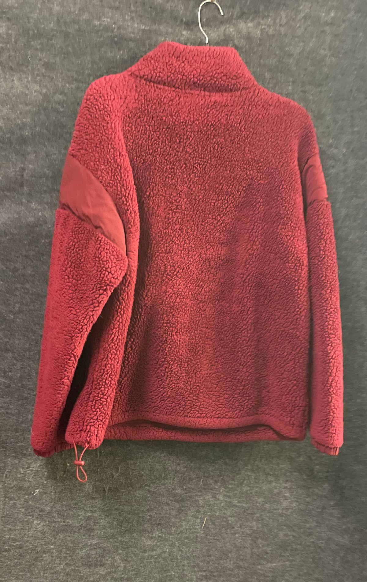 PINK Victoria's Secret Women's Burgundy 1/4 Zip Sherpa Pullover Jacket Sz L