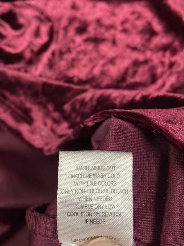 Live To Be Spoiled Women's Burgundy Crushed Velvet Ruched Bodycon Dress Sz S