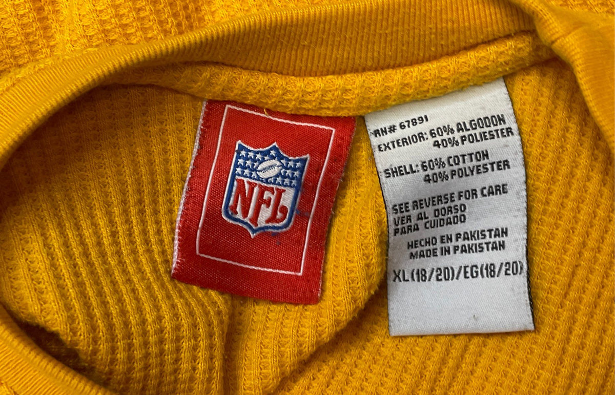 NFL Washington Redskins Waffle Knit Thermal Shirt Youth XL 18/20 Yellow Gold