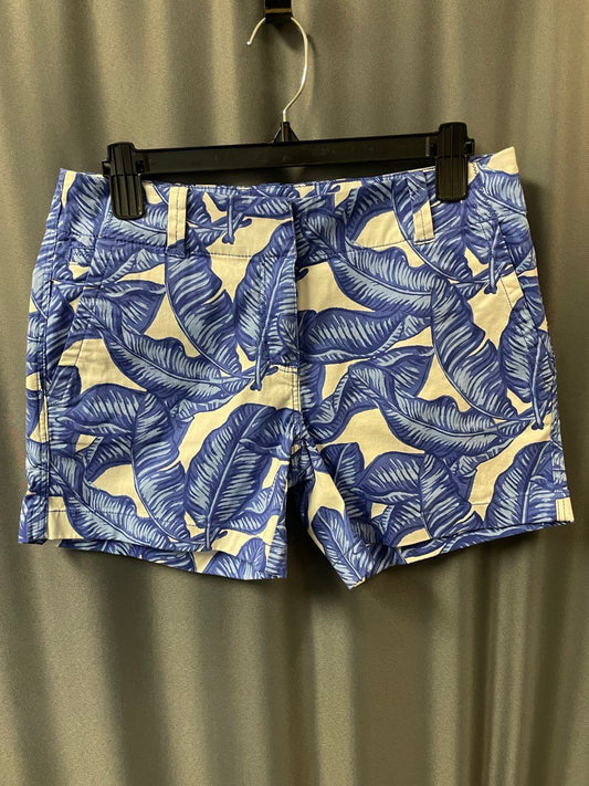 Vineyard Vines Women's Blue White Tropical Leaf Print Chino Shorts Size 2