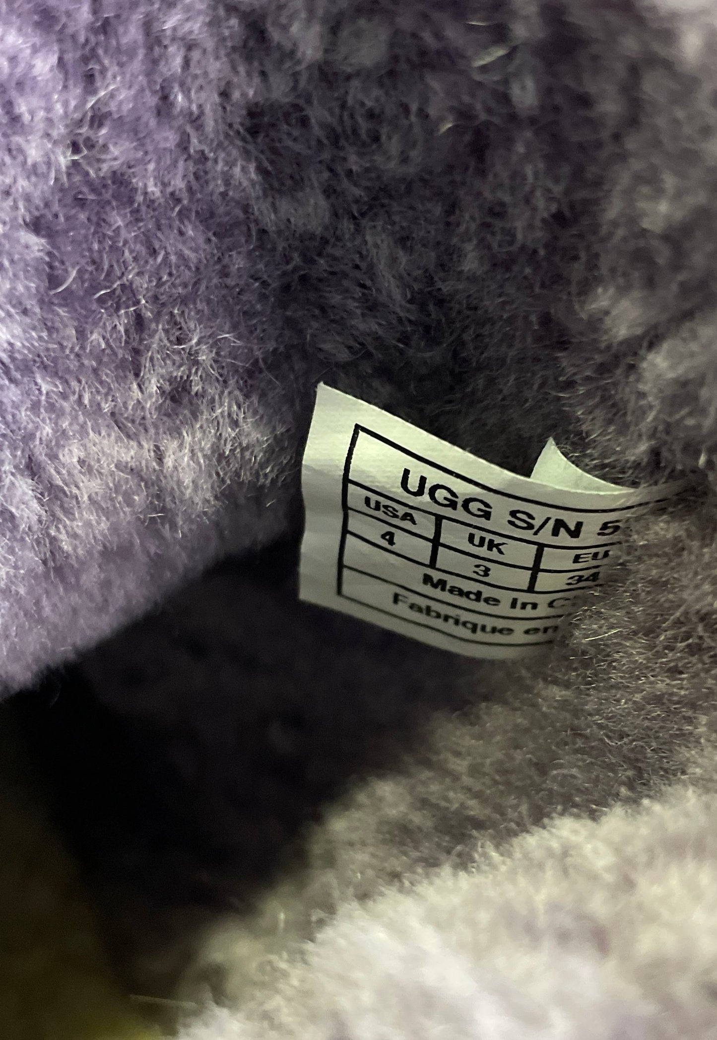 UGG Australia Classic Short Purple Suede Sheepskin Boots Girls Size 4