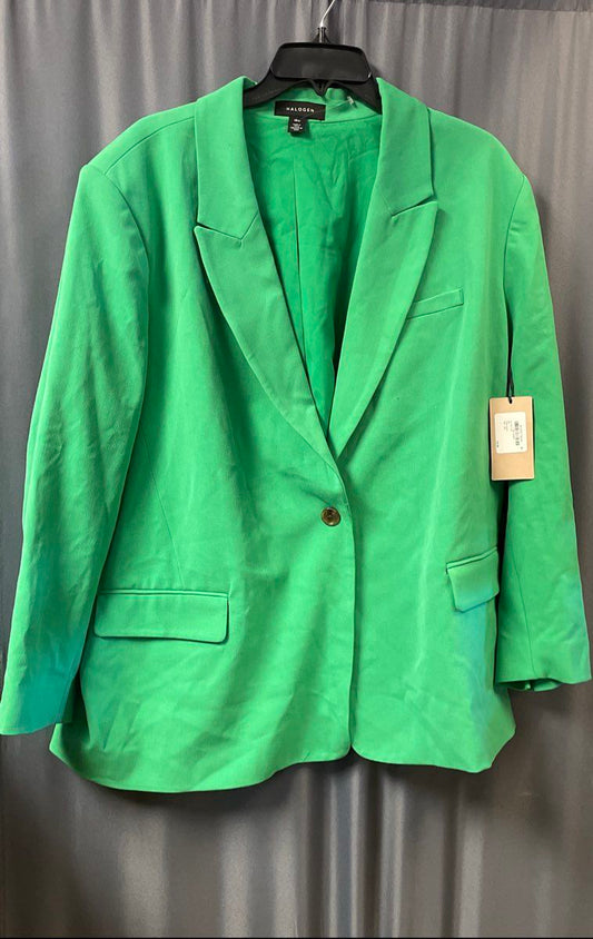 Halogen Women's Vivid Green Single Button Blazer NWT Sz 18W