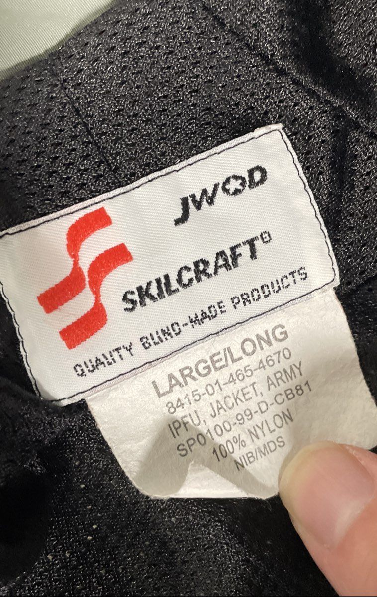 Vintage 90s Skilcraft Men's IPFU Army Jacket Grey Nylon Windbreaker Sz L Long