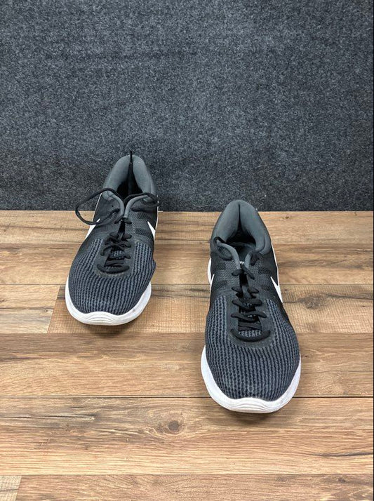 Nike Revolution 4 Black White Dark Grey Men's Running Shoes Size 11