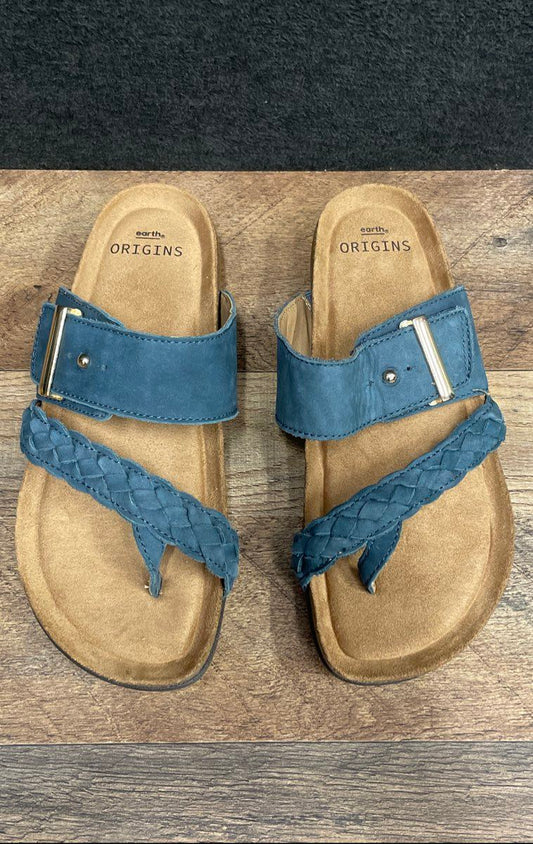 Earth Origins Etbelita-QV Blue Thong Slide Sandals Women's Size 7