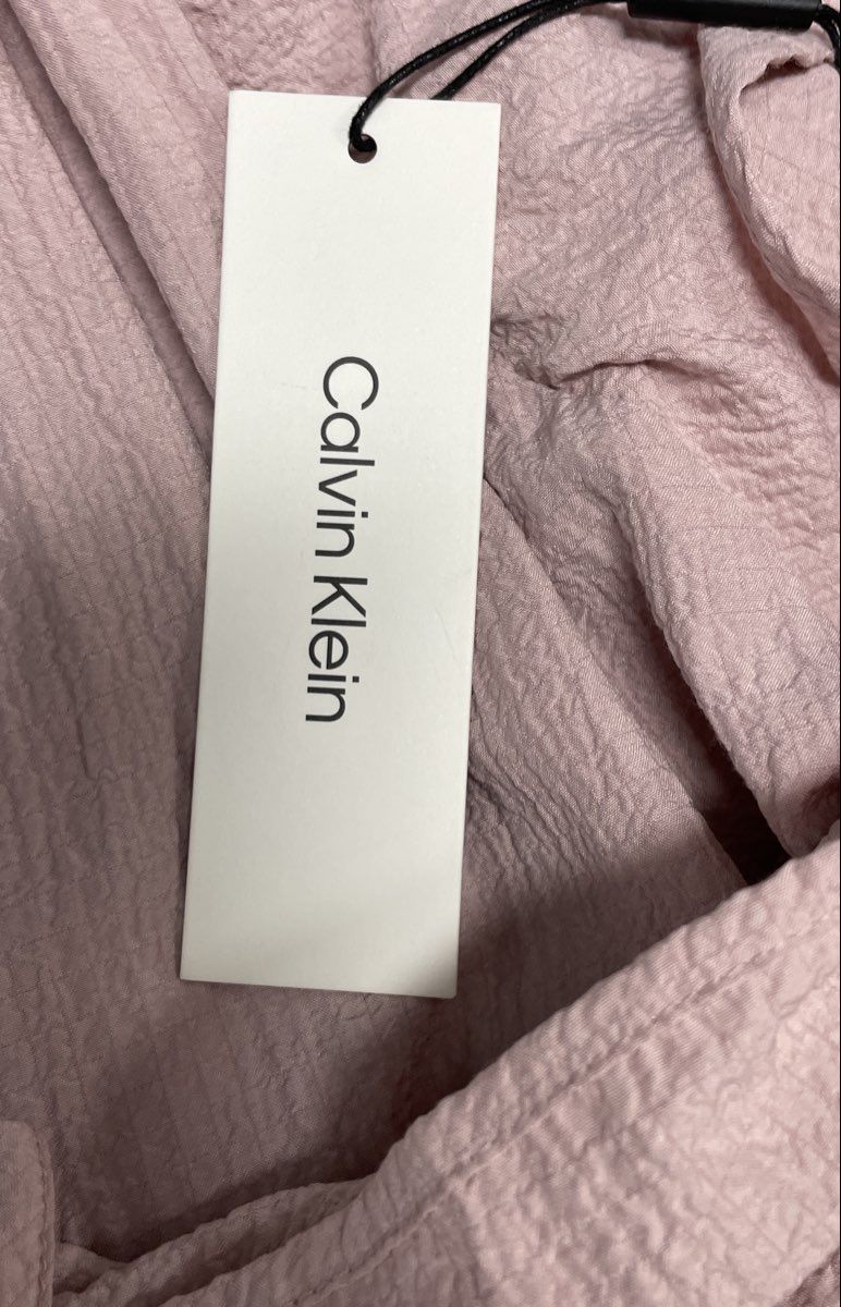 Calvin Klein Women's Pink Textured Tiered Ruffle V-Neck Midi Dress Sz 16 NWT