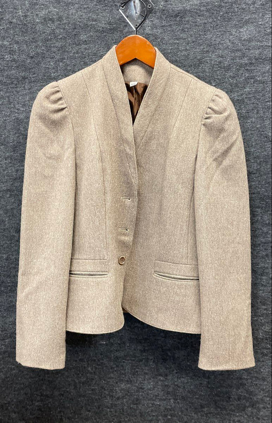 Vintage 90s Peabody House Women's Gray Puff Shoulder Suit Jacket Blazer Sz 11/12