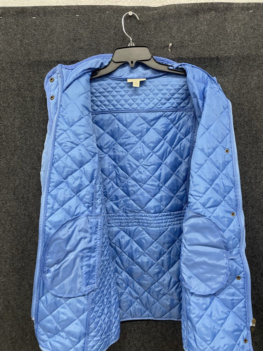 Appleseed's Women's Blue Diamond Quilted Full Zip Snap Jacket Sz 2X