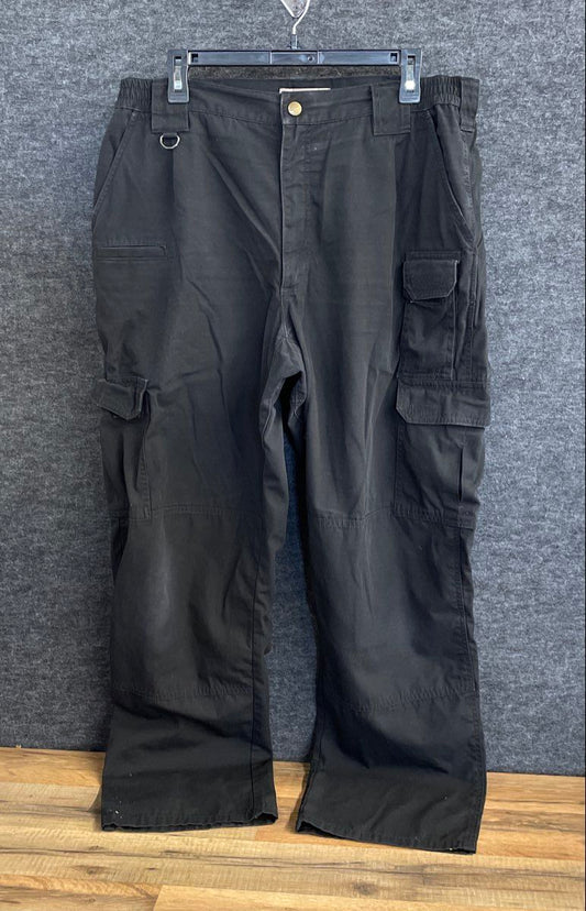 5.11 Tactical Men's Black Canvas Cargo Tactical Pants Sz 36x32