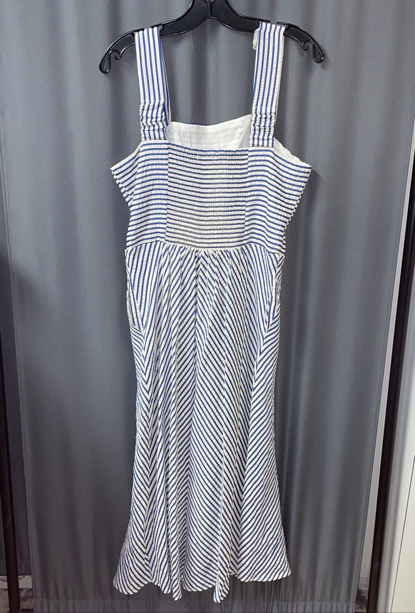 Blue/White Draper James Short Sleeve Dress - Size M