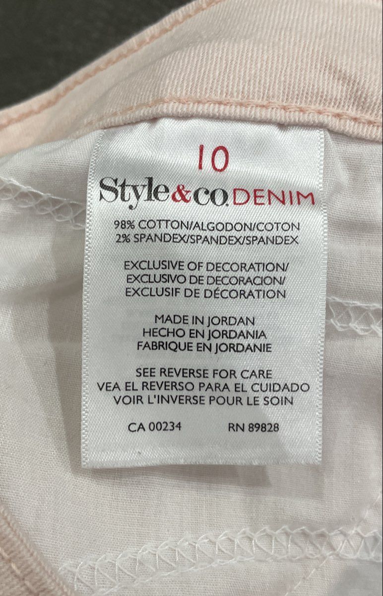 Style&Co Women's Light Pink Stretch Denim Capri Jeans High Rise Sz 10