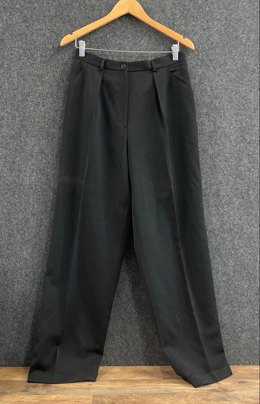 Jones New York Women's Vintage 90s Black Pleated Wool Trouser Pants Sz 10
