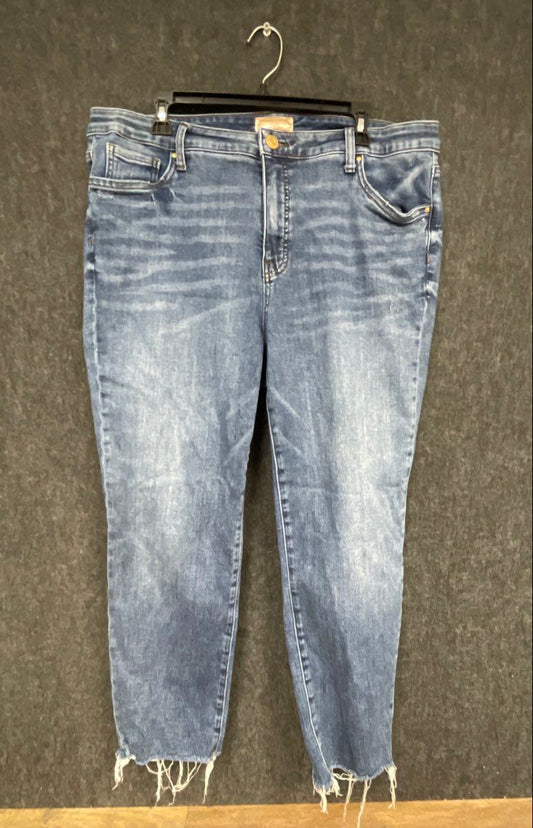KUT from the Kloth Women's Blue Raw Distressed Hem Light Wash Jeans Sz 16W