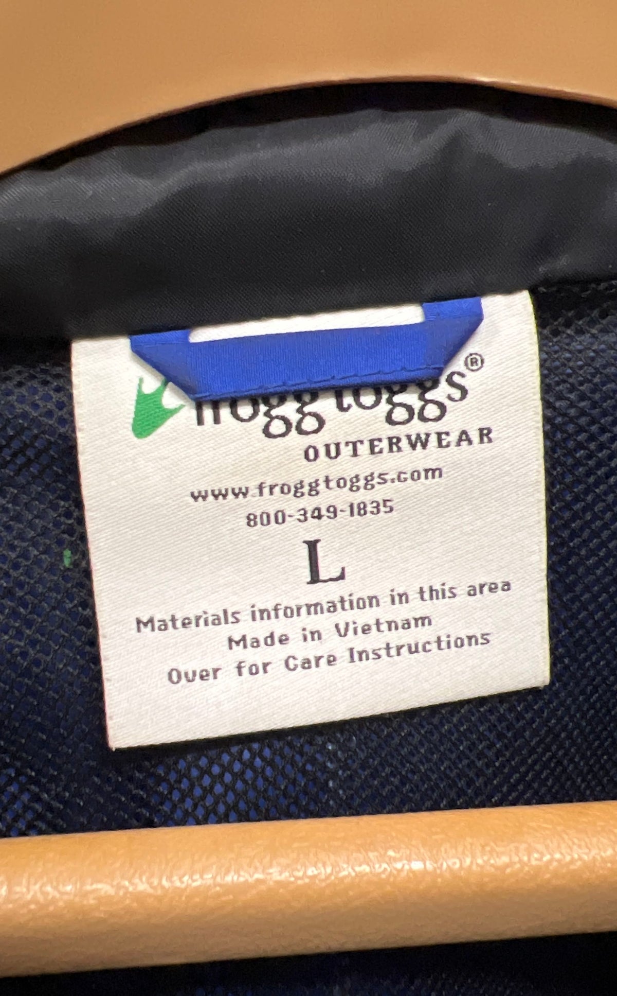 Frogg Toggs Men's Blue Rain Jacket Hooded Windbreaker Sz L